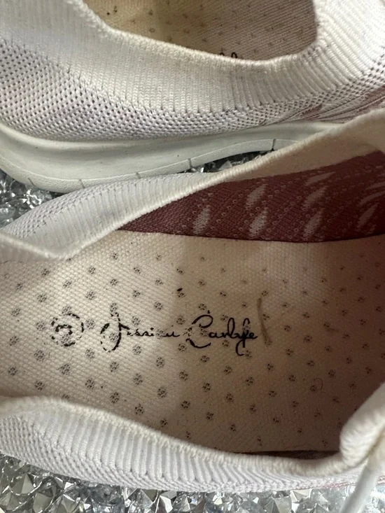 Women's Lightweight Knit Lace-Up Sneakers in Light Pink - Picture 2 of 12